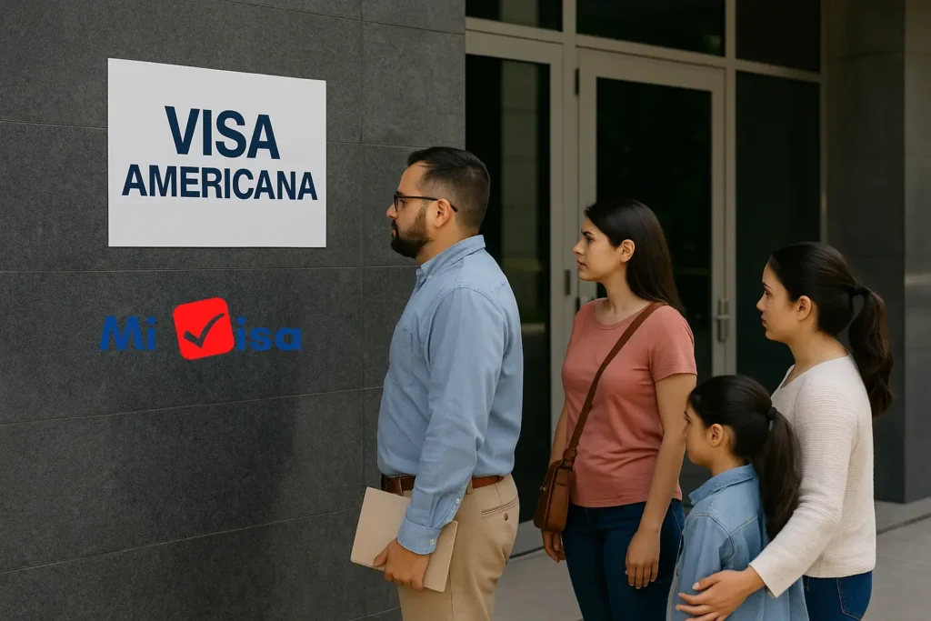 haciendo fila para visa