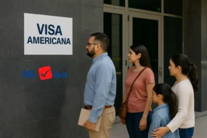 haciendo fila para visa
