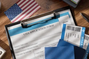 Imagen ilustrativa de una aplicación de visa americana