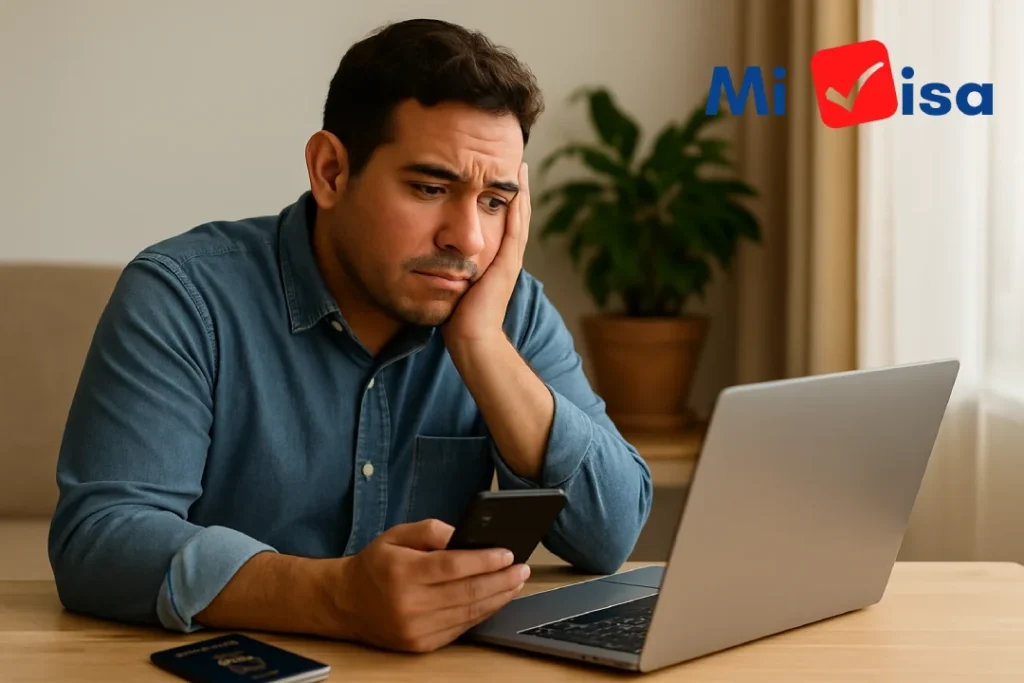 esperando aprobación de visa